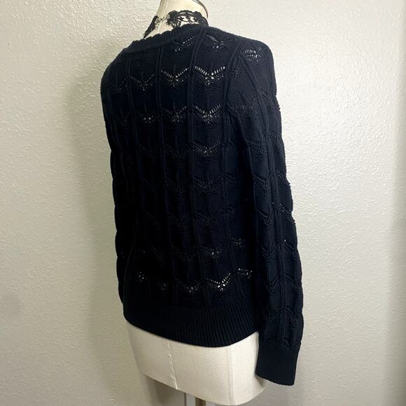 Y2K Gap Cute Chevron Knit Chunky Gothic Grunge Emo Cozy Long Sleeve Sweater - Picture 11 of 13